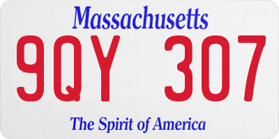 MA license plate 9QY307