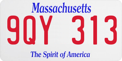 MA license plate 9QY313