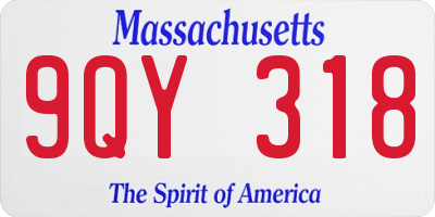 MA license plate 9QY318