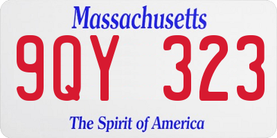 MA license plate 9QY323
