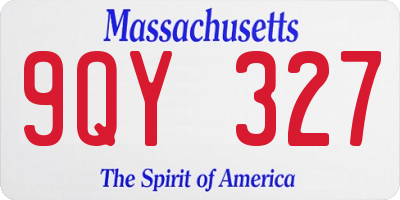 MA license plate 9QY327