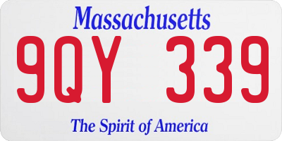 MA license plate 9QY339