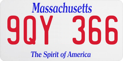MA license plate 9QY366