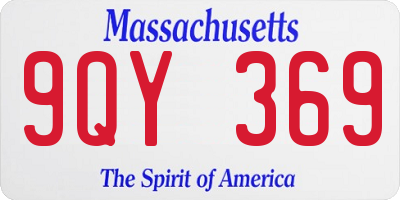 MA license plate 9QY369