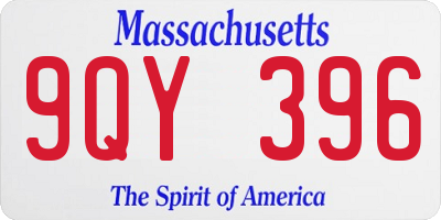 MA license plate 9QY396