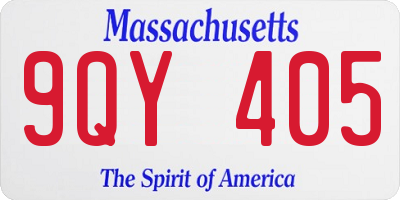 MA license plate 9QY405