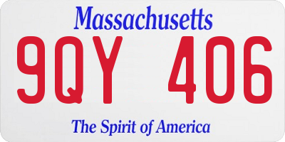 MA license plate 9QY406