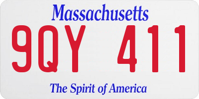 MA license plate 9QY411