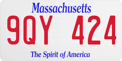 MA license plate 9QY424