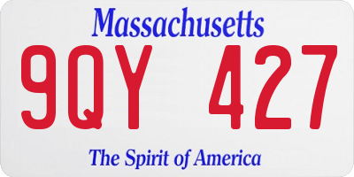 MA license plate 9QY427