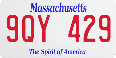 MA license plate 9QY429