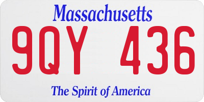 MA license plate 9QY436