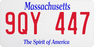 MA license plate 9QY447