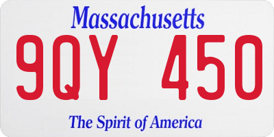 MA license plate 9QY450