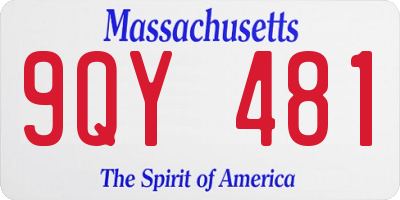 MA license plate 9QY481