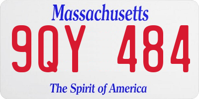 MA license plate 9QY484