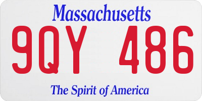MA license plate 9QY486