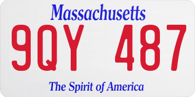 MA license plate 9QY487