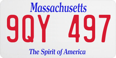 MA license plate 9QY497