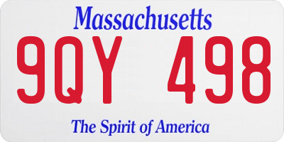 MA license plate 9QY498