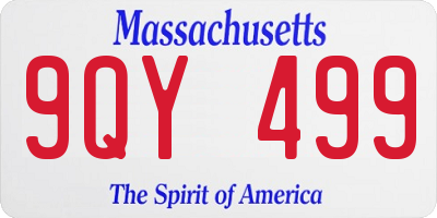 MA license plate 9QY499