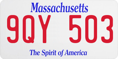 MA license plate 9QY503