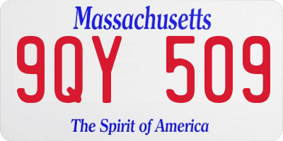 MA license plate 9QY509