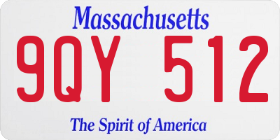MA license plate 9QY512