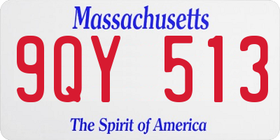 MA license plate 9QY513