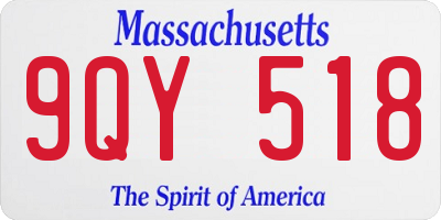 MA license plate 9QY518