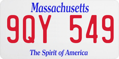 MA license plate 9QY549