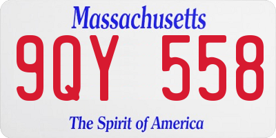 MA license plate 9QY558