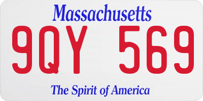 MA license plate 9QY569