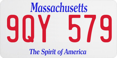 MA license plate 9QY579