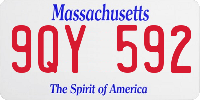 MA license plate 9QY592