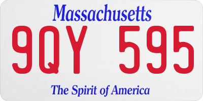 MA license plate 9QY595