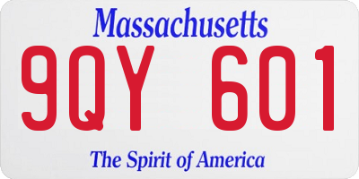 MA license plate 9QY601