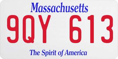 MA license plate 9QY613