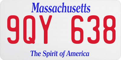 MA license plate 9QY638