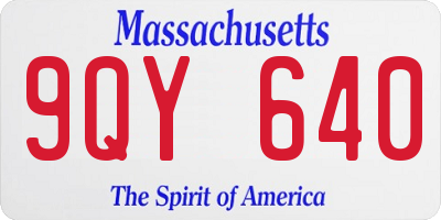 MA license plate 9QY640