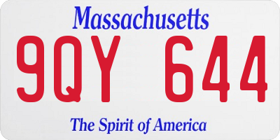 MA license plate 9QY644