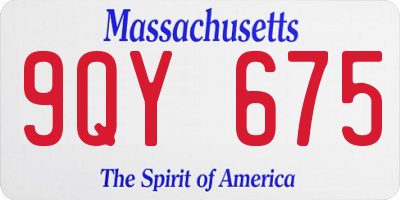 MA license plate 9QY675