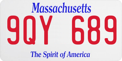 MA license plate 9QY689