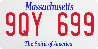 MA license plate 9QY699