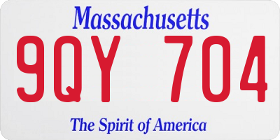MA license plate 9QY704