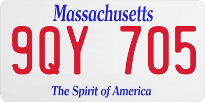 MA license plate 9QY705