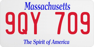 MA license plate 9QY709