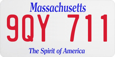 MA license plate 9QY711