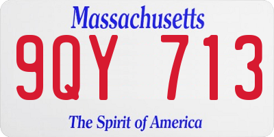 MA license plate 9QY713