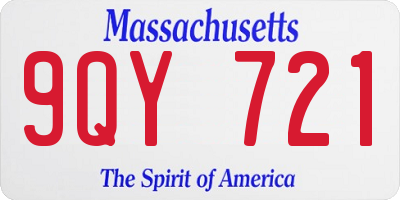 MA license plate 9QY721